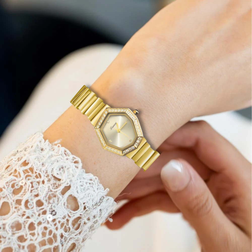 ساعة نسائية دير بسير استيل ذهبي 3016