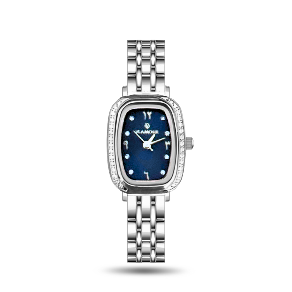 ساعة نسائيه ستيل فضي مينا ازرق VL010086