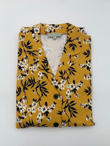بيجاما قطن مسترد ورود - MUSTARD FLORAL