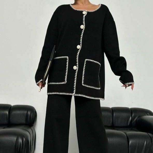 طقم صوف اسود