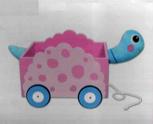 عربة على شكل سلحفاة وردي