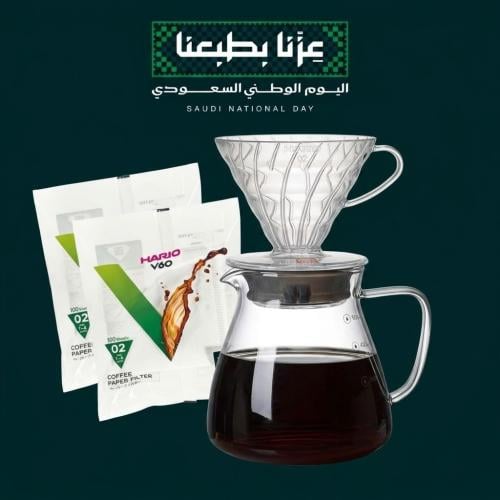 بكج أدوات التقطير V60 هاريو مقاس 02