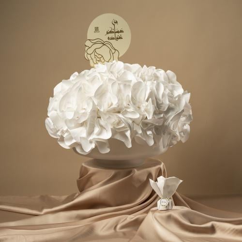 Chocolate Vase Pouch Snow Colored Round 202 - فازة شوكولاته باوتش دائرية لون ثلجي 202