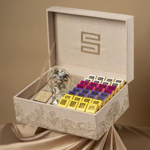 Covered Chocolate Box With Crystal Incense Burner - صندوق شوكولاتة مغلفة مع مبخرة كريستال