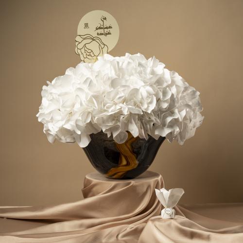 Chocolate Vase Pouch Brown Vase With Gold Side 191 - فازة شوكولاته باوتش بني مع جانب ذهبي 191