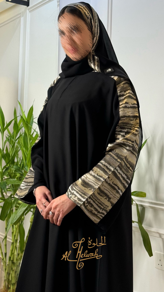 عباية مقفولة كريب تركيب جاكار