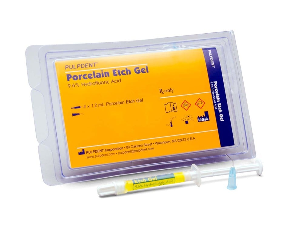 Porcelain Etch Gel Kit: 4 x 1.2 mL syringes gel - PEG - متجر الوتد العالي  الطبي