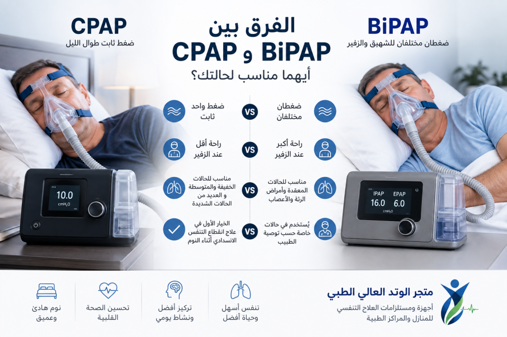 الفرق بين جهاز سيباب CPAP و بايباب BiPAP