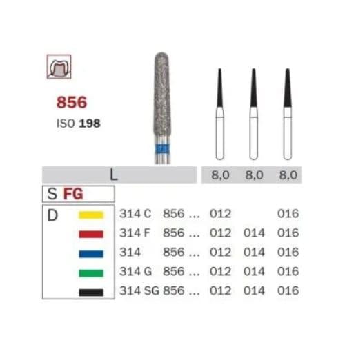 Microcopy - Diamond Bur (856) Long - pack of 5 Pcs