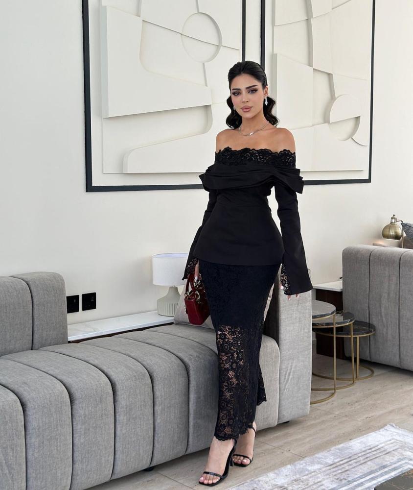 فستان اسود جذاب