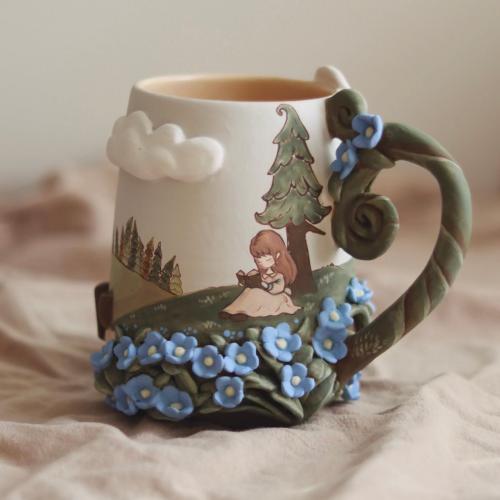 Blue Floral Mug