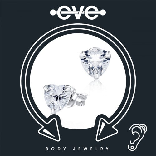 إيف حلق بيرسينغ للأذن  - فضي قلب E015