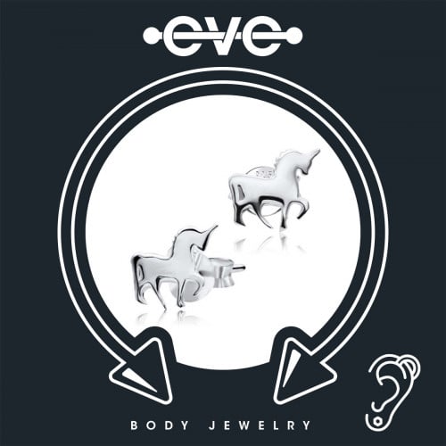 إيف حلق بيرسينغ للأذن  - فضي وحيد القرن E022