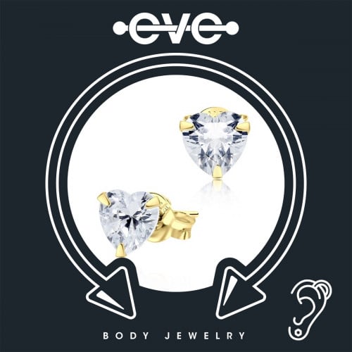 إيف حلق بيرسينغ للأذن  - ذهبي قلب E016