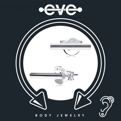 إيف حلق بيرسينغ للأذن  - فضي خط مستقيم E023