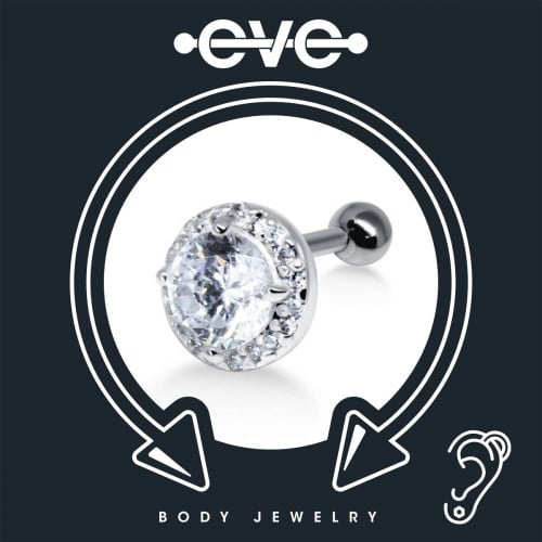 إيف حلق بيرسينغ للأذن أحادي  - حجر زرقون EH01