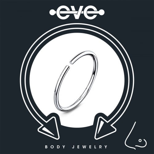 إيف حلق بيرسينغ للأنف  - فضي دائري N002