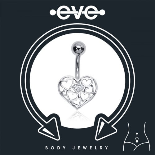 إيف حلق بيرسينغ للسرة - حجر زركون قلب B016