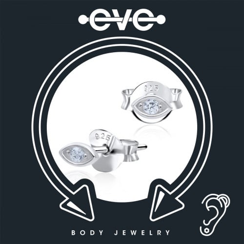 إيف حلق بيرسينغ للأذن  - فضي متألق E021