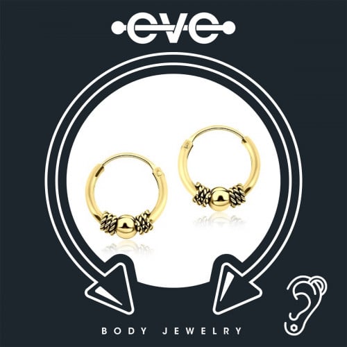 إيف حلق بيرسينغ للأذن  - ذهبي حبل & كورة E006