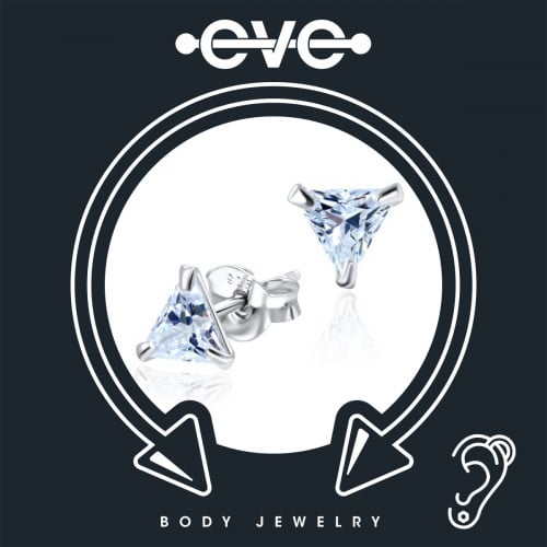 إيف حلق بيرسينغ للأذن  - فضي مثلث E013