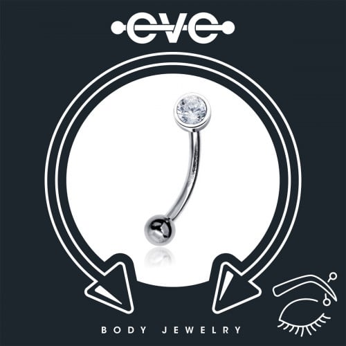 إيف حلق بيرسينغ للحواجب  - بار & حجر زرقون EB03