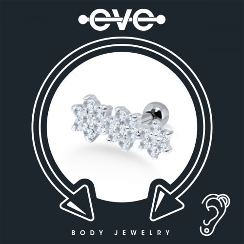 إيف حلق بيرسينغ للأذن أحادي  - زهرة & أحجار EH06