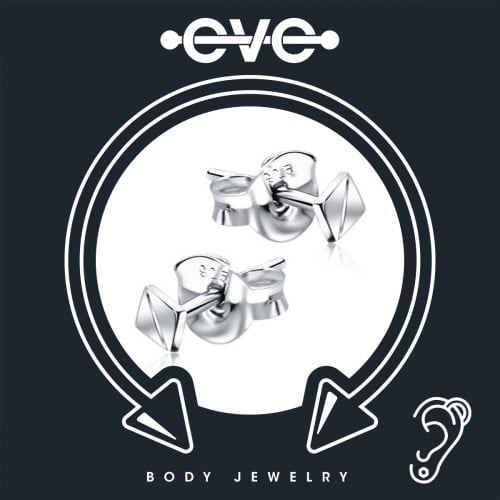 إيف حلق بيرسينغ للأذن  - فضي اهرامات E010