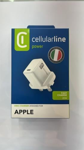 شاحن جداري بمنفذ تايب سي 20w من Cellularline