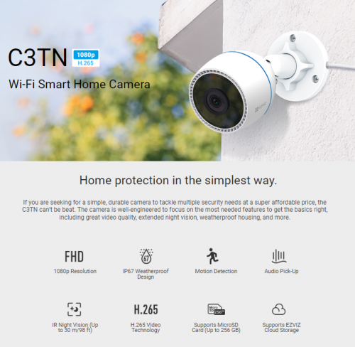 المراقبة الامنية كاميرا EZVIZ C3TN CS-C3TN-A0-1H2W...