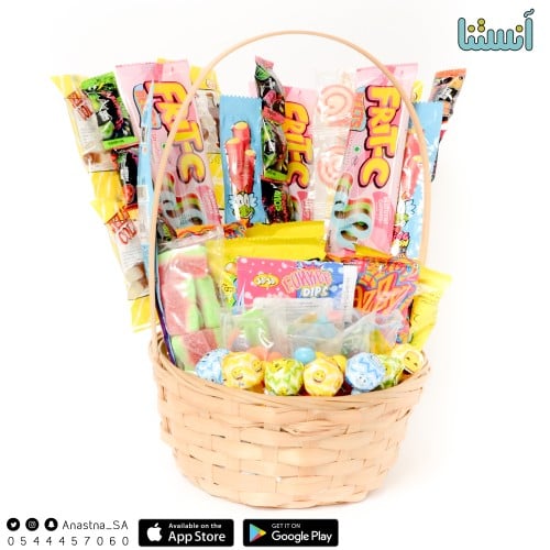 سلة حلويات منوعة كبيرة (بيج)