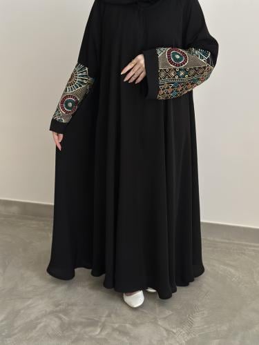 عبايه طقطق كلوش قماش أنترنت و قماش هندي على الاكما...