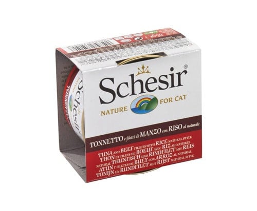 Schesir اكل رطب للقطط بشرائح التونه واللحم البقري...