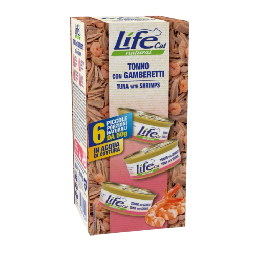 life cat معلبات لايف كات تونا مع الروبيان بالمرق 6...