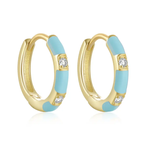 طقم حلق فضة مطلي ذهب