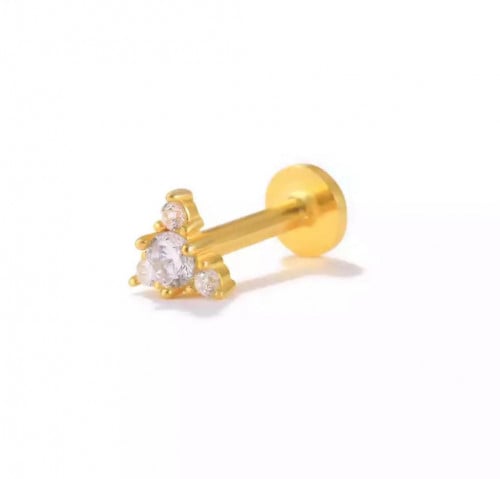 حلق فردة فضة صافي مطلي ذهب