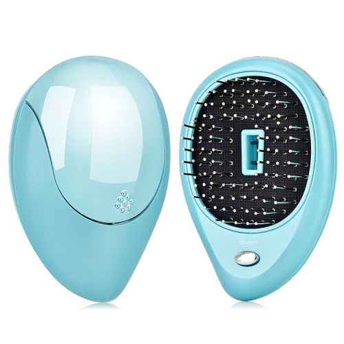 Portable electric ionic outlet hairbrush