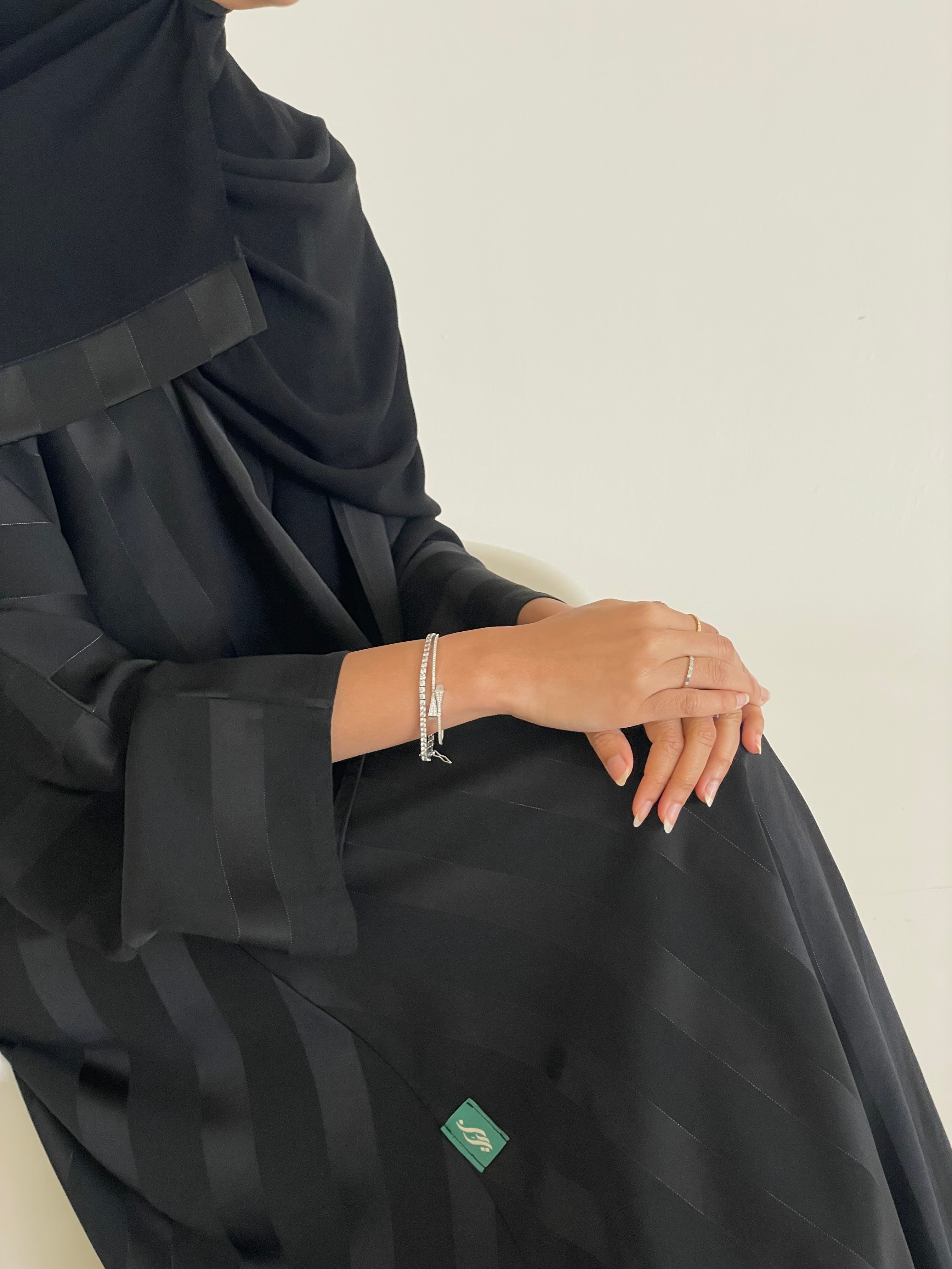 Striped Silk Abaya