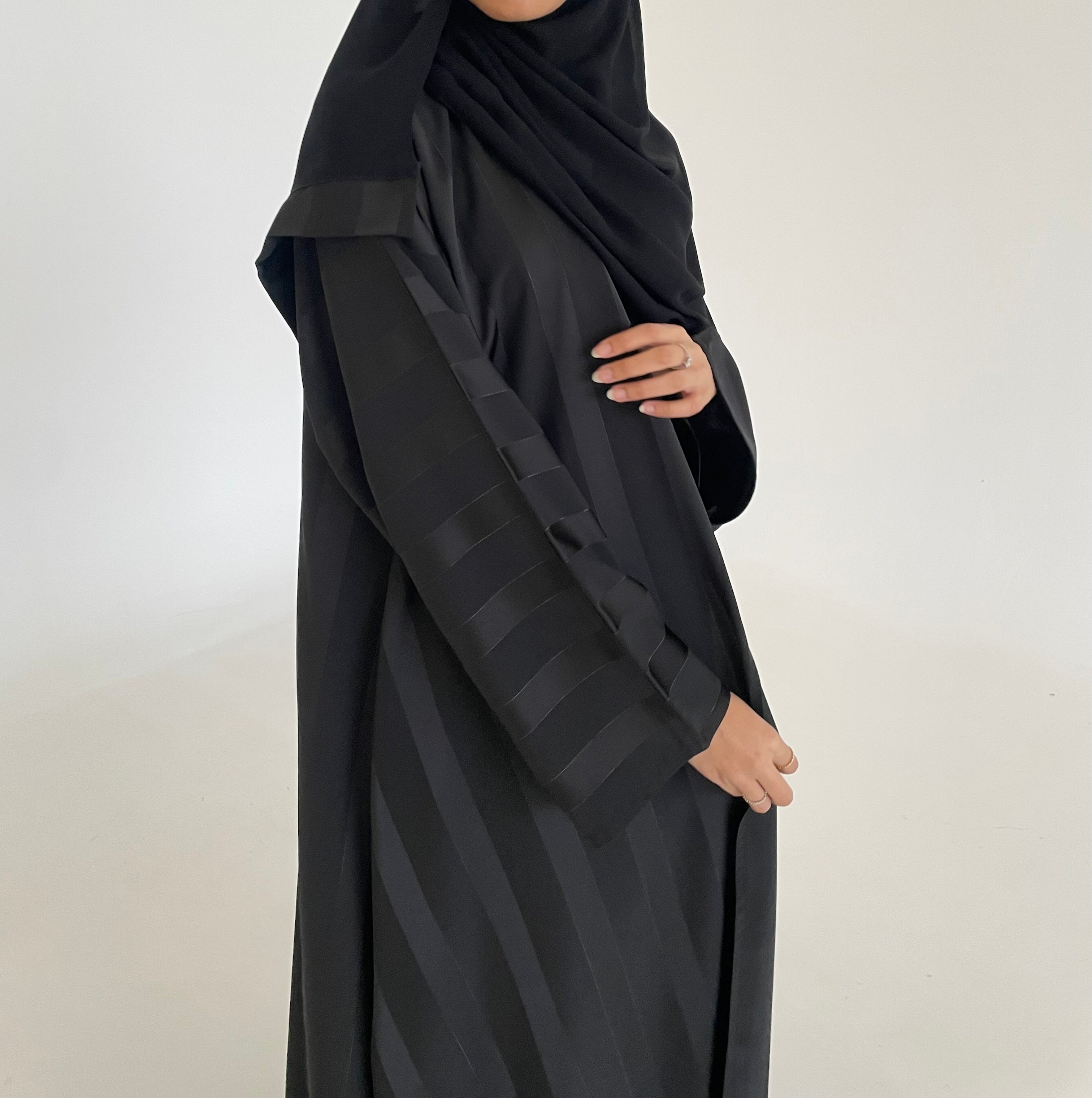 Striped Silk Abaya