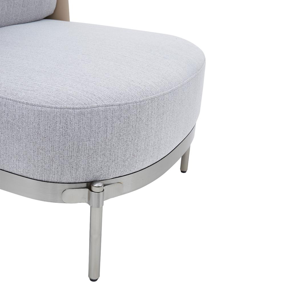 Single armless chair with silver base Abajur