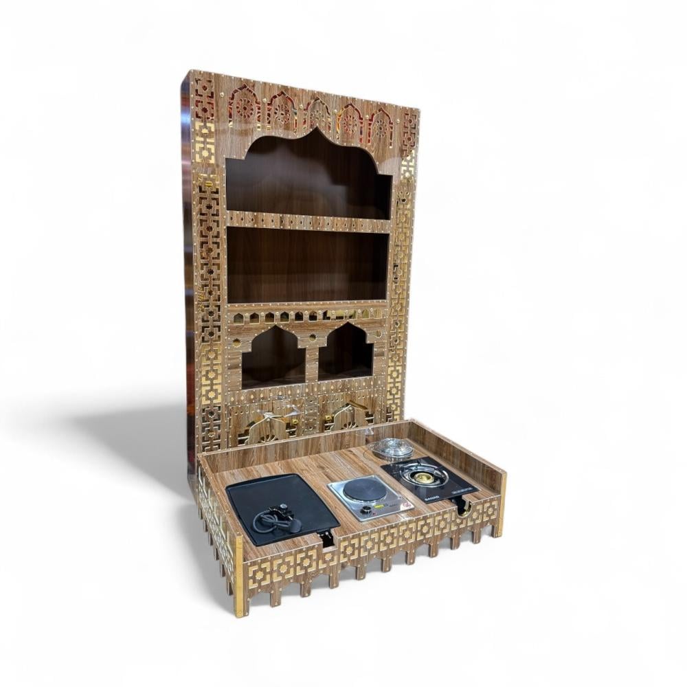 اطقم دولايب الديكور مع المناقل  الخشبية 120*200 سم عدة اشكال