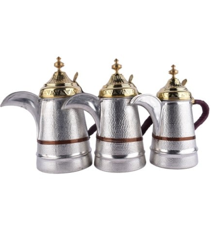 طقم مفواح فضي غطاء ذهبي حب رمان HEB