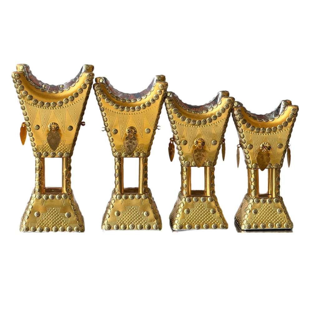 طقم مباخر باكستاني حلق ٤ قطع ذهبي