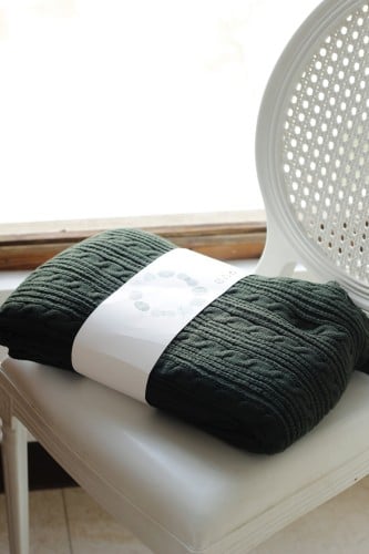 بطانية محبوكة - أخضر