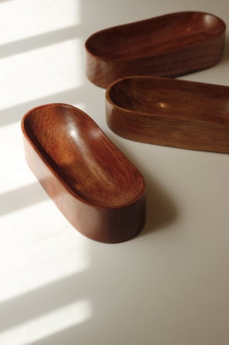 صحن تقديم بيضاوي خشب