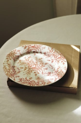 صحن سيراميك نمط زهور مطبوعة