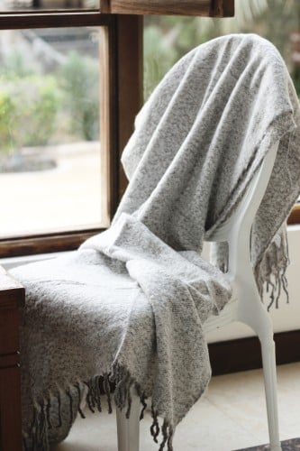 بطانية منسوجة - رمادي