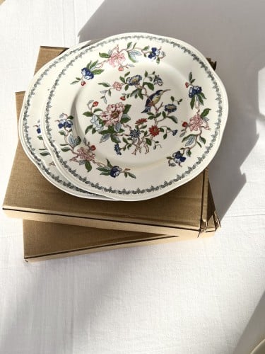 صحن سيراميك ورود وطيور