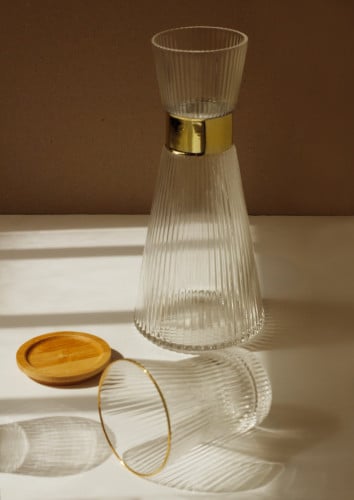 ابريق ماء زجاج قزاز كاس كاسات اواني تقديم