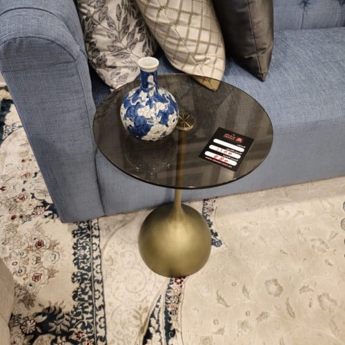 طاولة جانبية/زجاج شفاف/SIDE TABLE/BLACK GLASS